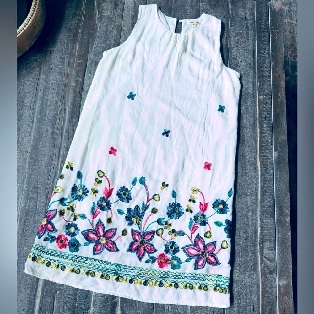Sophia & Zeke Floral Embroidered Boho Multi Summer Sun Dress 14
